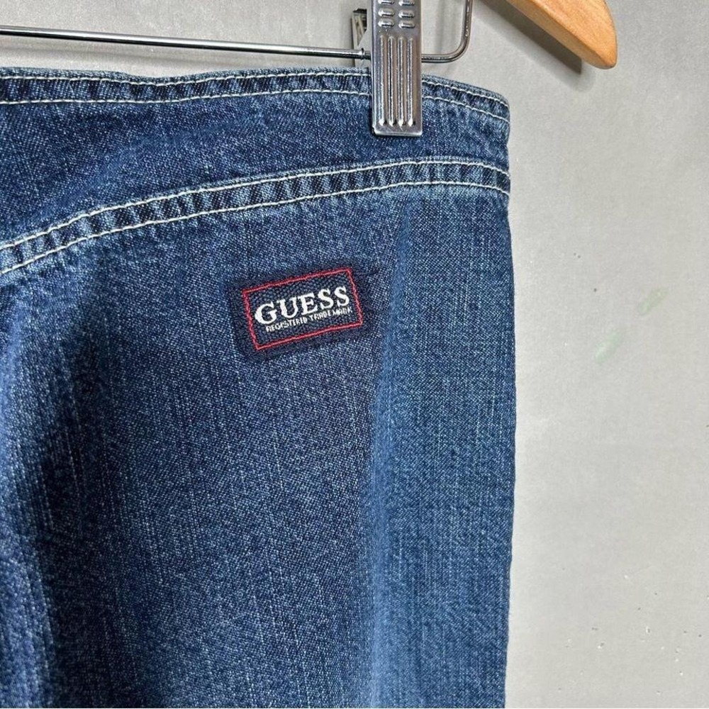 Vintage 90s Y2K Guess Jeans 28 Mid Rise Split Hem Flare Boho Retro Denim - Picture 6 of 8